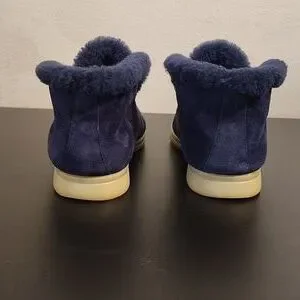Loro Piana | Shoes | Loro Piana Open Walk Blue Suede Fur  display picture 3